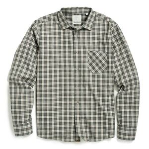 Billy Reid Herringbone Plaid John Shirt Grey/Tan NWT